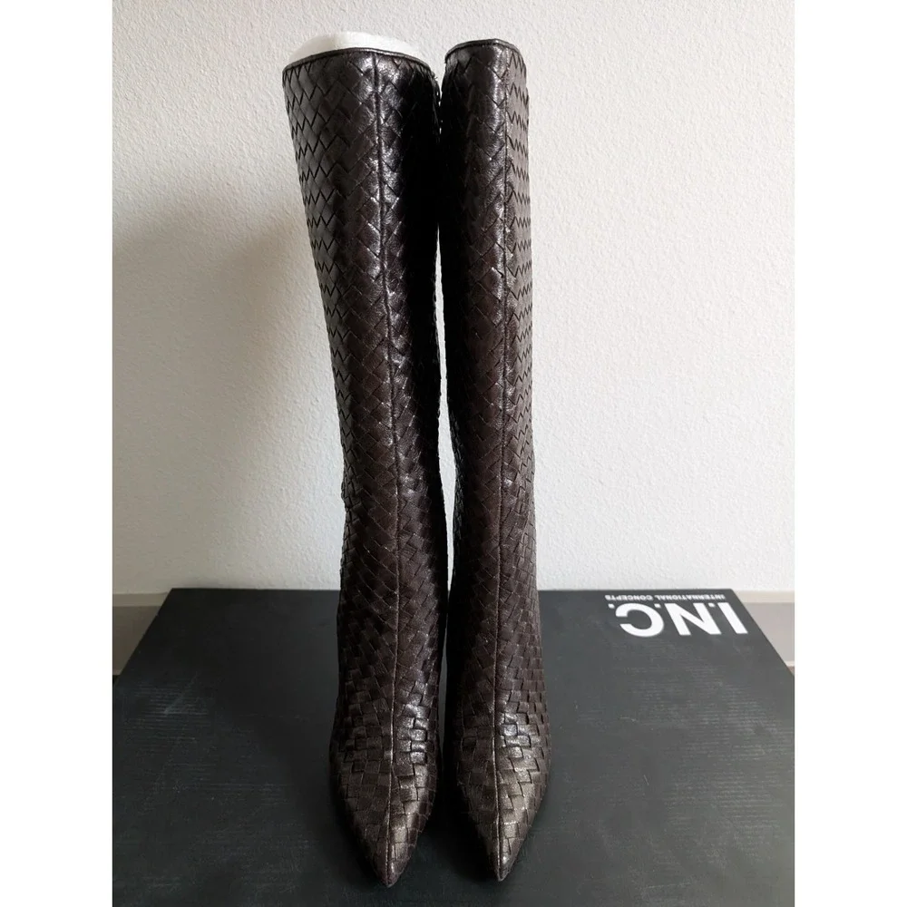 INC International Concepts Women Boots 8M Savonia Woven Knee High Stiletto Heel - Picture 5 of 11